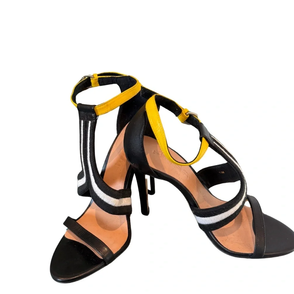 L.A.M.B. Black and Yellow Strappy Heels - Picture 4 of 4